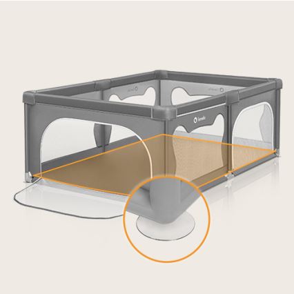 Lionelo - Leikkikehä WILLOW harmaa