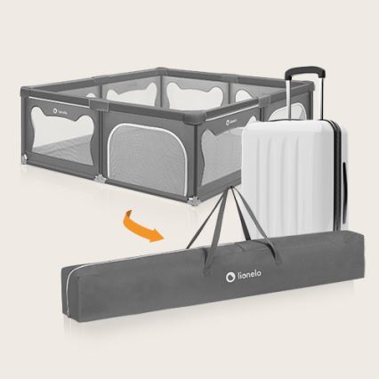 Lionelo - leikkikehä WILLOW XL, harmaa