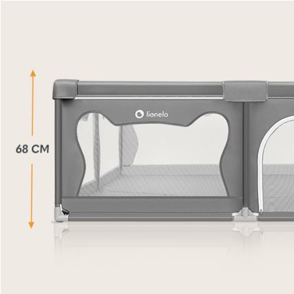 Lionelo - leikkikehä WILLOW XL, harmaa