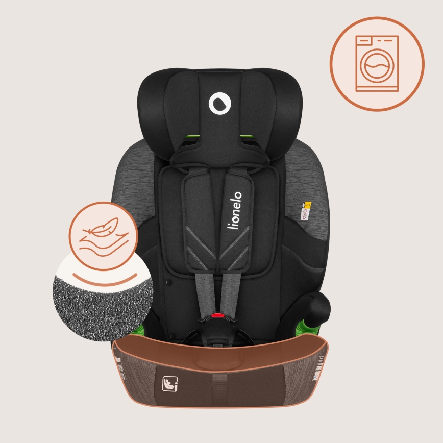 Lionelo - LEVI FIX i-Size turvaistuin 76-150 cm Grey Stone