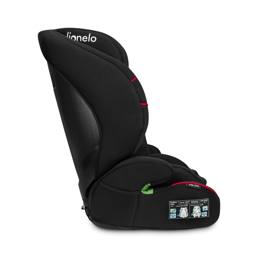 Lionelo - LEVI i-Size turvaistuin 76-150 cm Sporttinen musta
