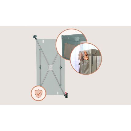 Lionelo - Matkasänky 3-in-1 ELLEN Salviavihreä