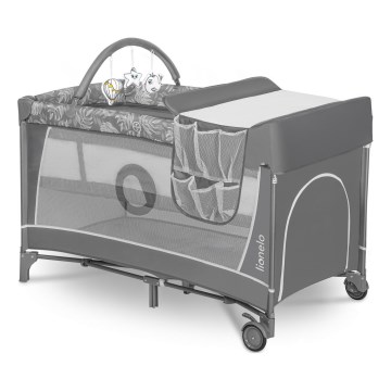 Lionelo - Matkasänky FLOWER Grey Stone