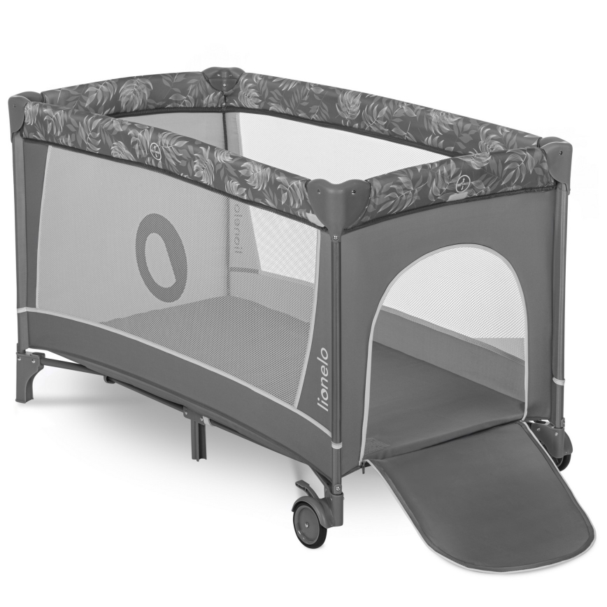 Lionelo - Matkasänky FLOWER Grey Stone