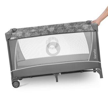 Lionelo - Matkasänky FLOWER Grey Stone