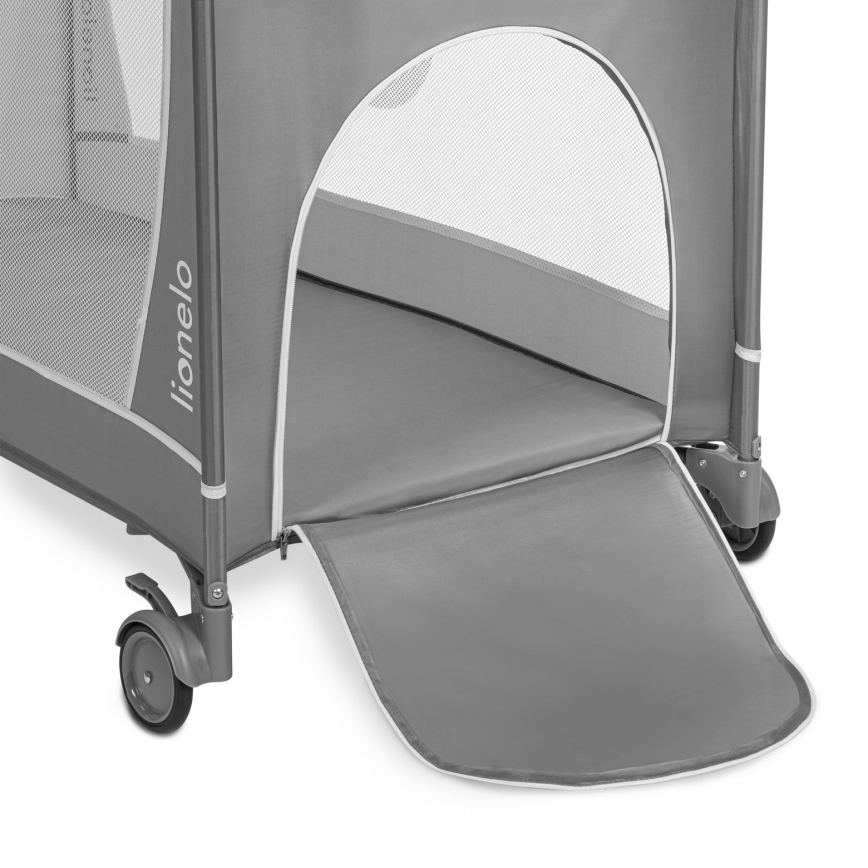 Lionelo - Matkasänky FLOWER Grey Stone