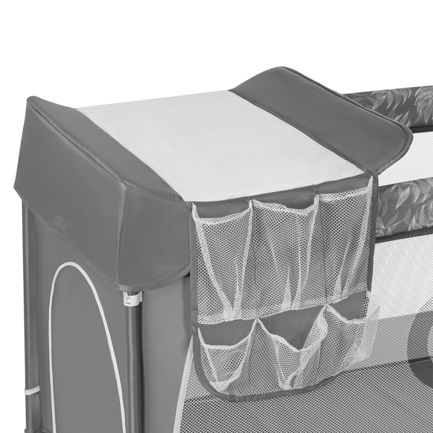 Lionelo - Matkasänky FLOWER Grey Stone