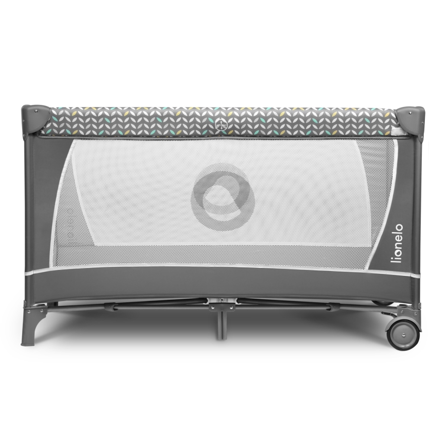 Lionelo - matkasänky FLOWER harmaa Scandi