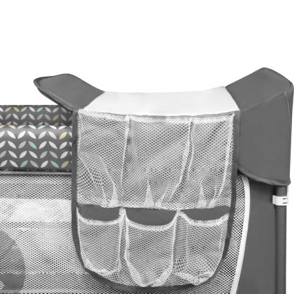 Lionelo - matkasänky FLOWER harmaa Scandi