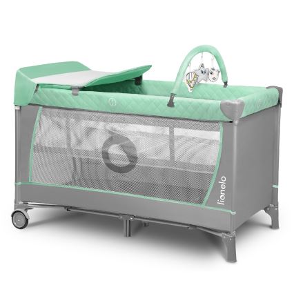 Lionelo - Matkasänky FLOWER Turkoosi