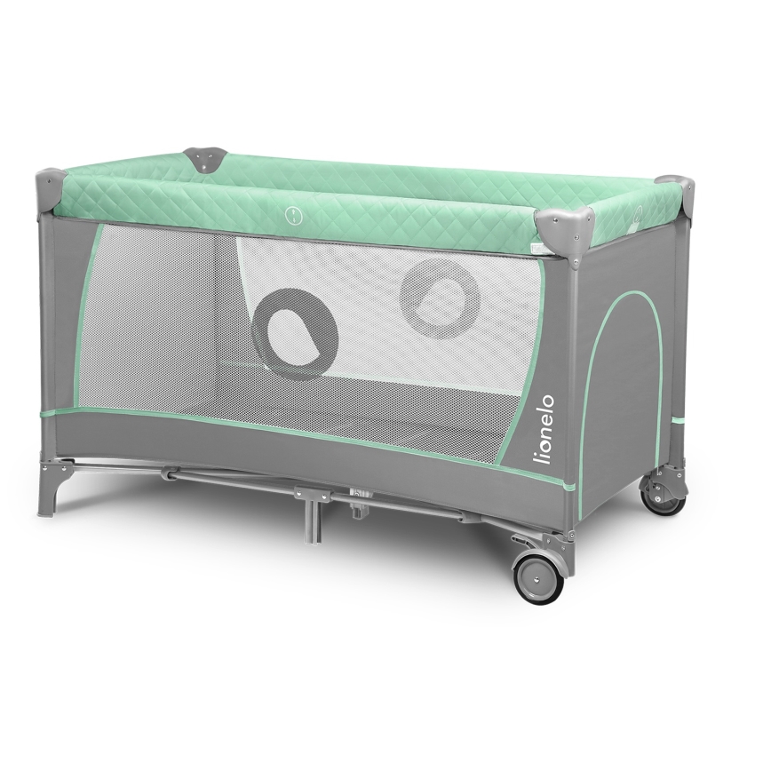 Lionelo - Matkasänky FLOWER Turkoosi