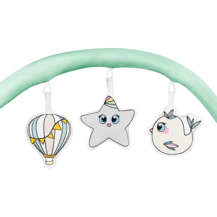 Lionelo - Matkasänky FLOWER Turkoosi