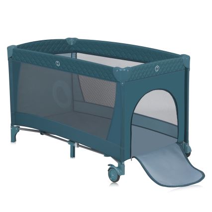 Lionelo - Matkasänky FLOWER Vihreä-turkoosi