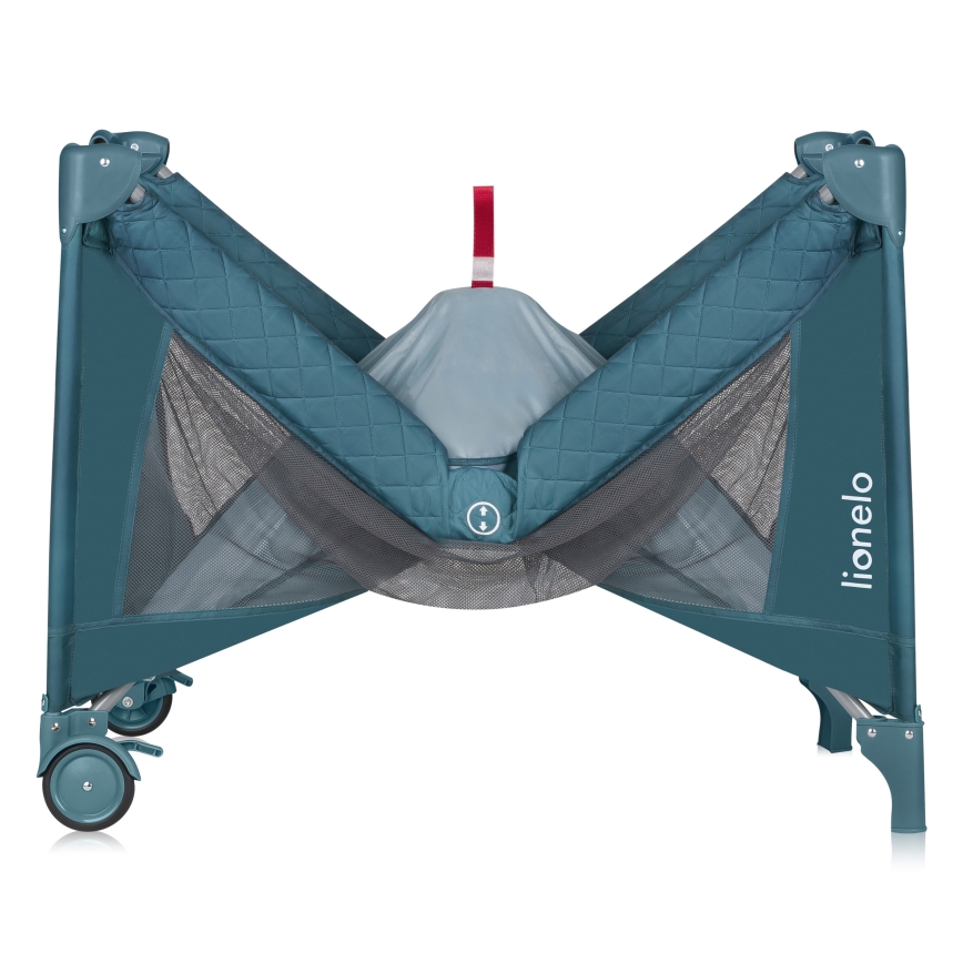 Lionelo - Matkasänky FLOWER Vihreä-turkoosi
