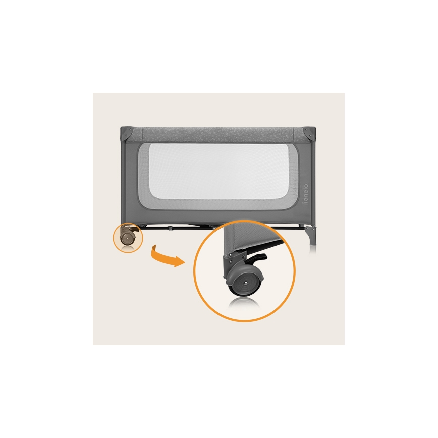 Lionelo - Matkasänky JASMIN EASY FOLD Grey Stone