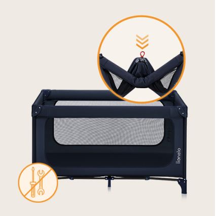 Lionelo - matkasänky JASMIN EASY FOLD laivastonsininen