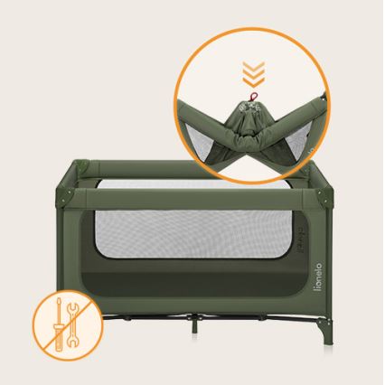 Lionelo - Matkasänky JASMIN EASY FOLD Oliivinvihreä