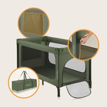 Lionelo - Matkasänky JASMIN EASY FOLD Oliivinvihreä