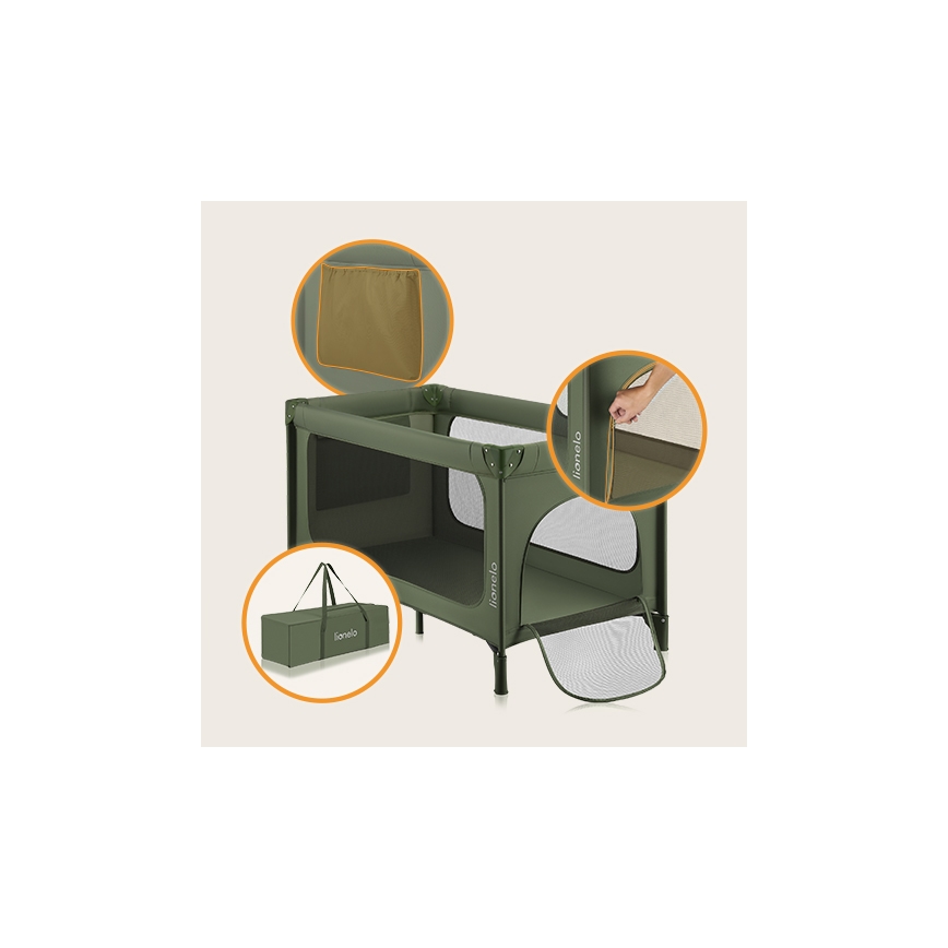 Lionelo - Matkasänky JASMIN EASY FOLD Oliivinvihreä