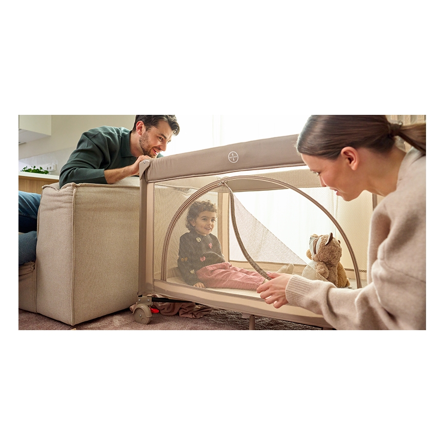 Lionelo - Matkasänky LAURA Beige Hiekka