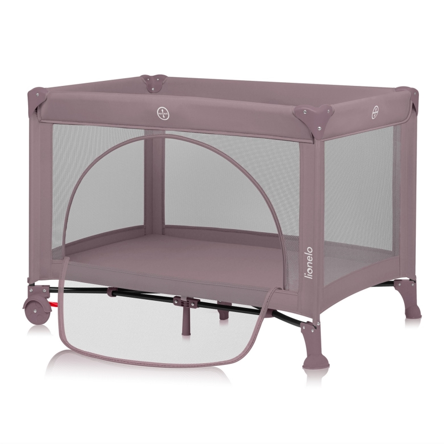 Lionelo - matkasänky LAURA, vaaleanpunainen nude