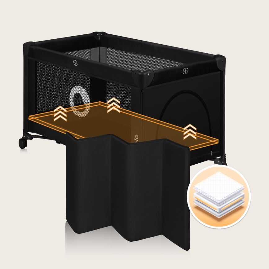 Lionelo - Matkasänky STEFI Black Carbon