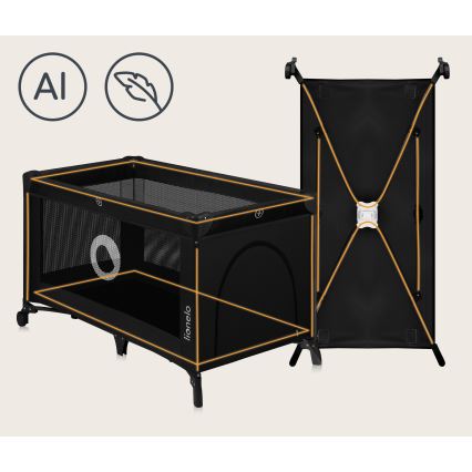 Lionelo - Matkasänky STEFI Black Carbon