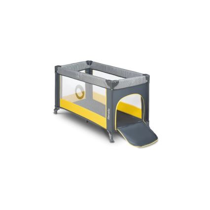 Lionelo - Matkasänky STEFI harmaa/keltainen