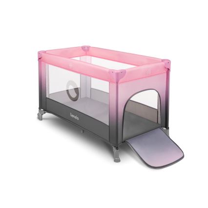 Lionelo - Matkasänky STEFI pinkki/harmaa