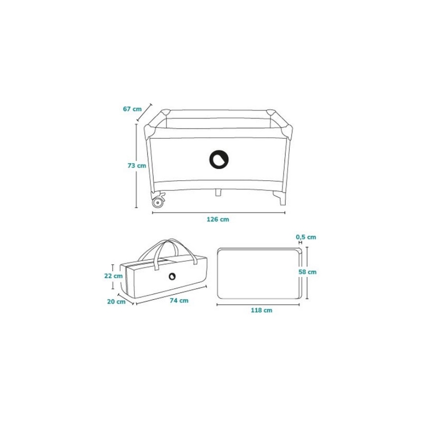 Lionelo - Matkasänky STEFI pinkki/harmaa