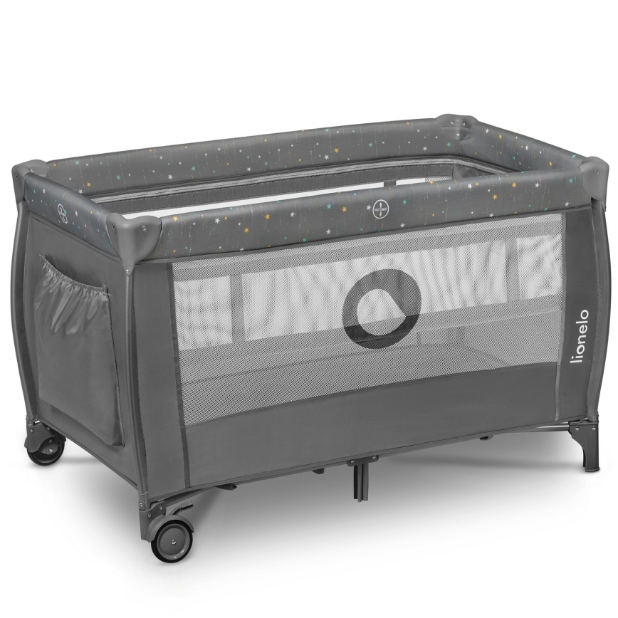 Lionelo - Matkasänky STEFI PLUS, harmaa monivärinen