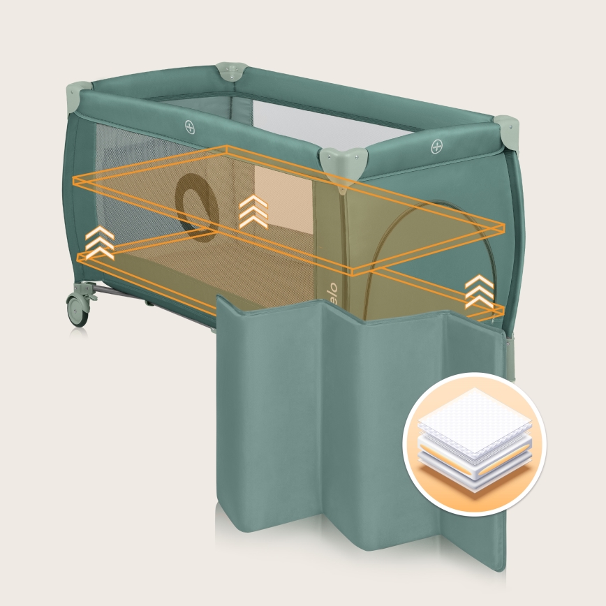 Lionelo - Matkasänky STEFI PLUS oliivinvihreä