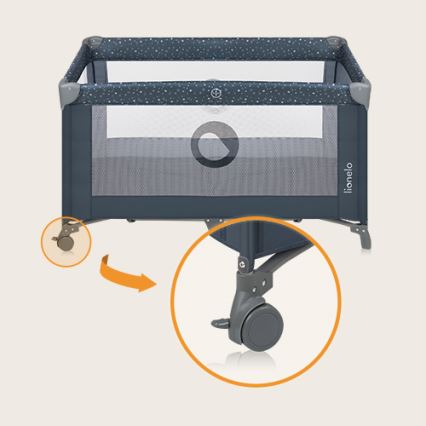 Lionelo - Matkasänky STEFI siniharmaa