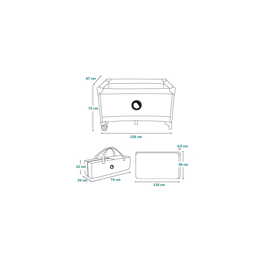 Lionelo - Matkasänky STEFI tummansininen