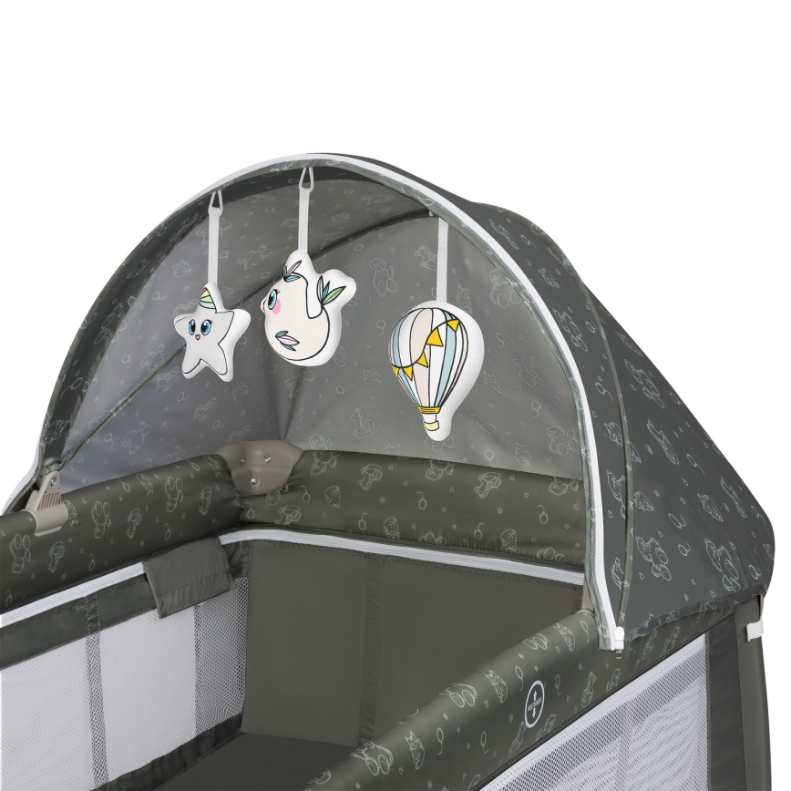 Lionelo - Matkasänky SVEN PLUS beige/oliivi