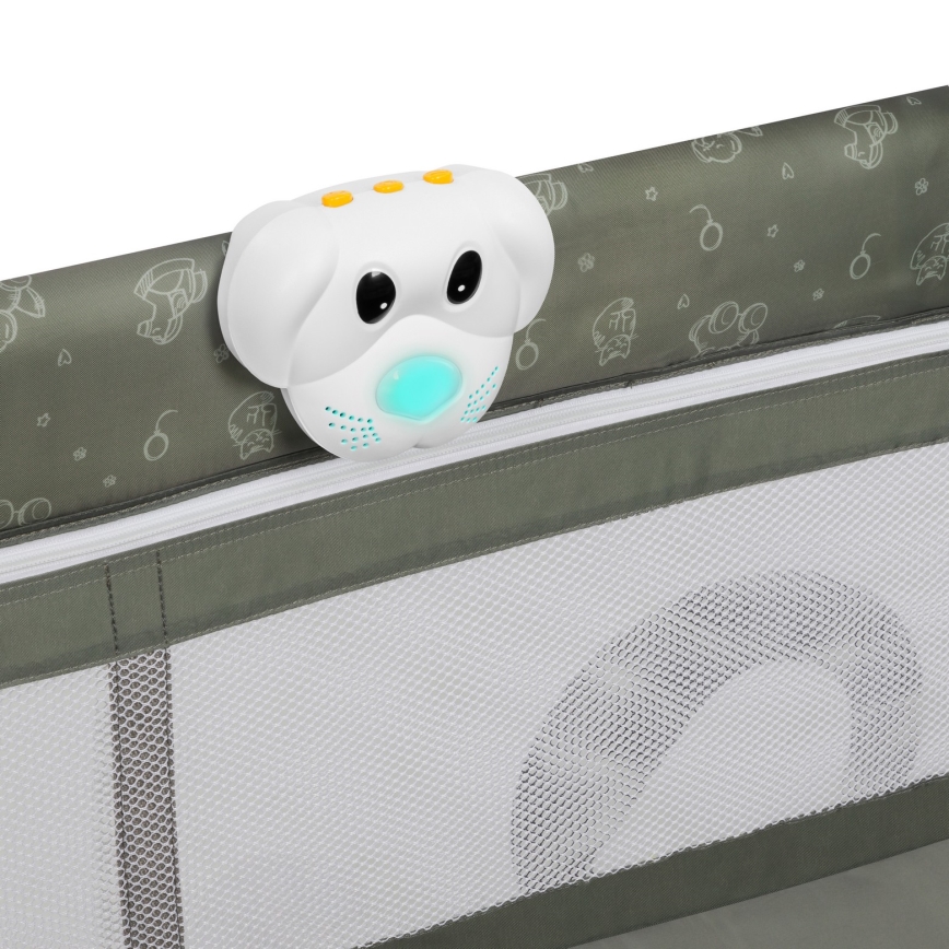 Lionelo - Matkasänky SVEN PLUS beige/oliivinvihreä