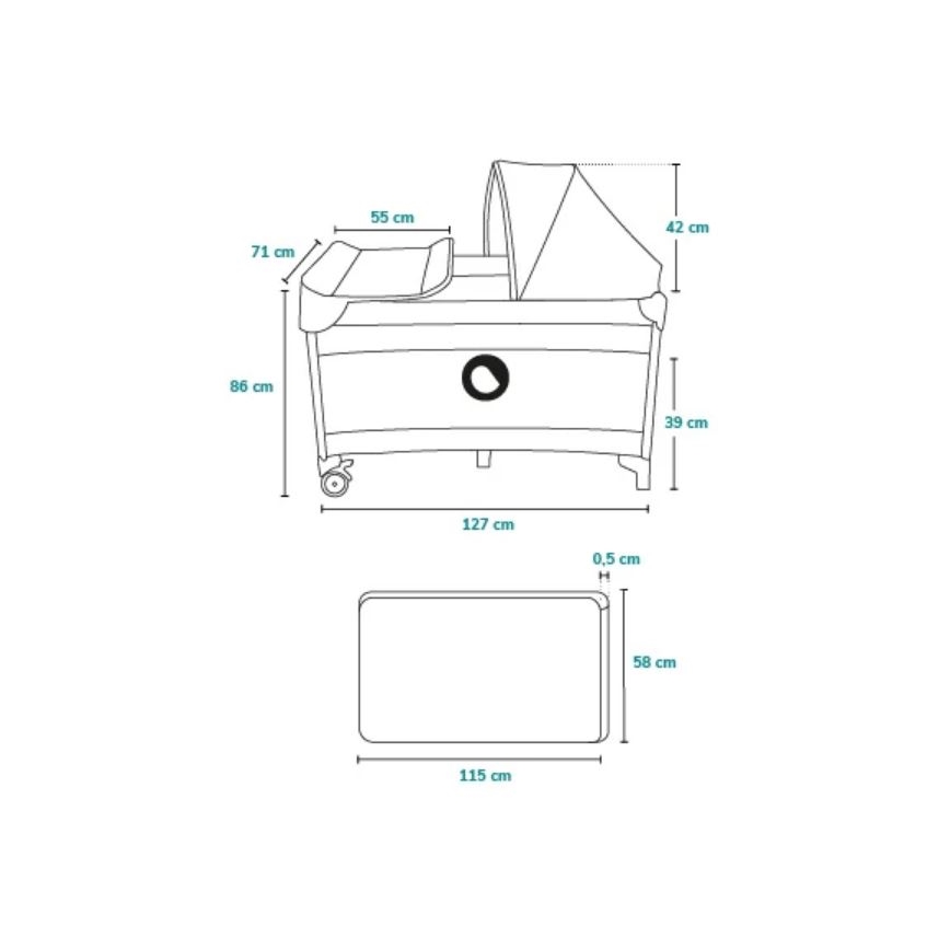 Lionelo - Matkasänky SVEN PLUS sininen