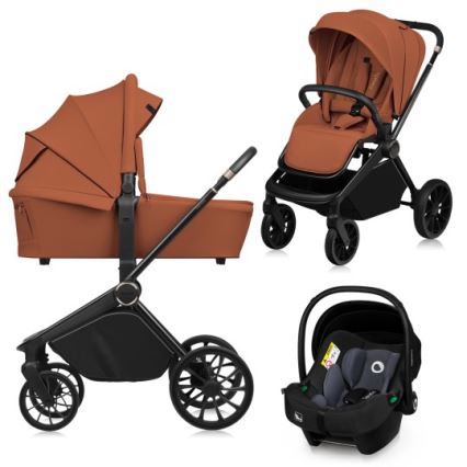 Lionelo - MIKA PLUS 3-in-1 yhdistelmävaunut, ruosteenruskea