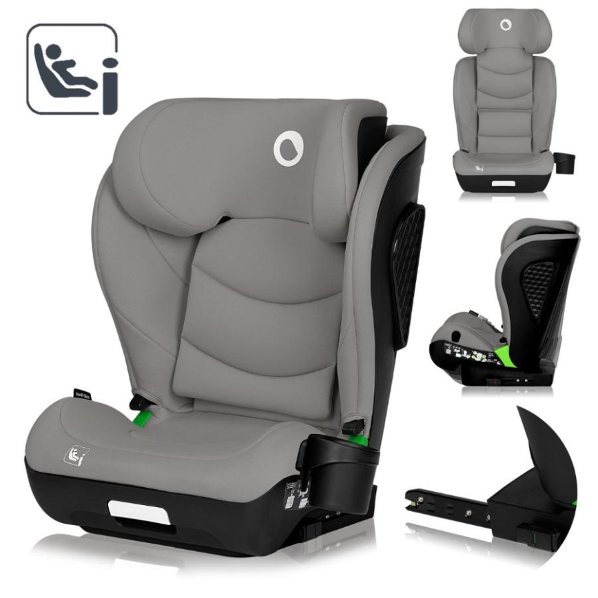 Lionelo - NEAL i-Size turvaistuin 100-150 cm, harmaa betoni