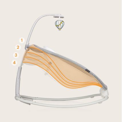 Lionelo - PASCAL lasten värisevä keinu, melodialla, 2xAA, harmaa