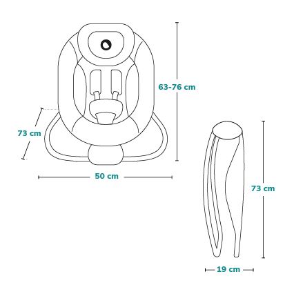 Lionelo - PASCAL lasten värisevä keinu, melodialla, 2xAA, harmaa