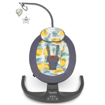 Lionelo - RALF lasten keinu melodialla, 4xAA, betoninharmaa + kaukosäädin