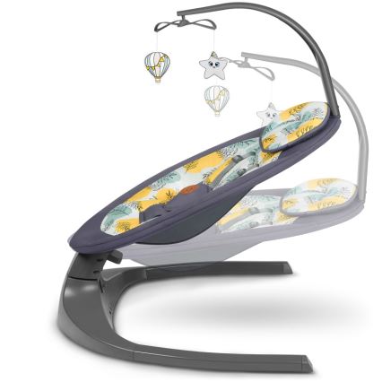 Lionelo - RALF lasten keinu melodialla, 4xAA, betoninharmaa + kaukosäädin