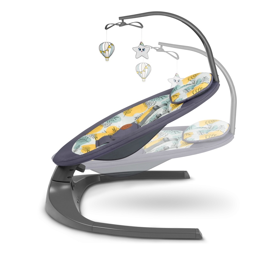 Lionelo - RALF lasten keinu melodialla, 4xAA, betoninharmaa + kaukosäädin