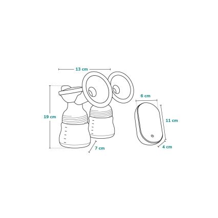 Lionelo - Sähköinen ladattava kaksoisrintapumppu TWEE GO 5V 1100 mAh 150 ml