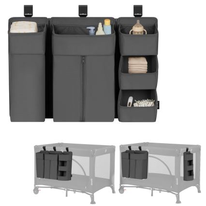 Lionelo - SIDEPOCKET 3-in-1 pinnasängyn järjestäjä, harmaa