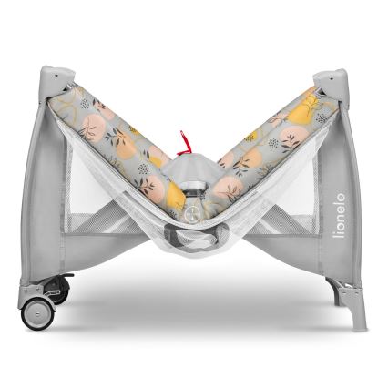 Lionelo - STEFI PLUS matkasänky, vaaleanpunainen/keltainen