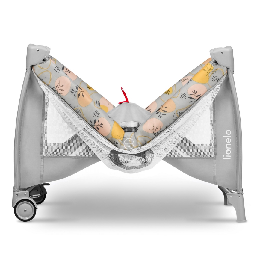 Lionelo - STEFI PLUS matkasänky, vaaleanpunainen/keltainen