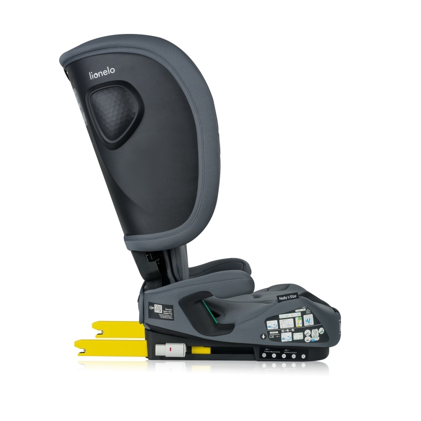 Lionelo - Taitettava turvaistuin NELLY i-Size 76-150 cm Grafiitinharmaa