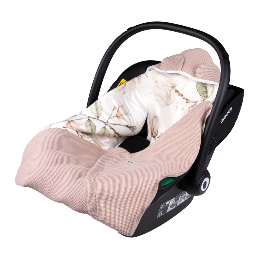 Lionelo - TRAVEL SWADDLE 90x90 cm turvakaukalon kääre Beige Magnolia